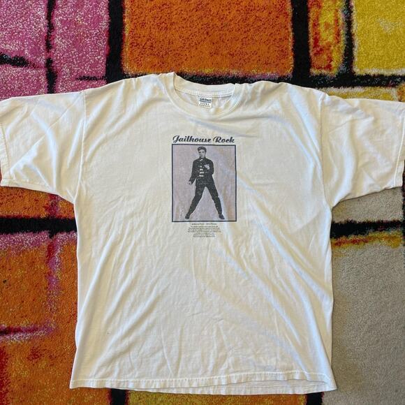 Elvis Presley Jailhouse Rock Lyric Mural Y2K XXL Tee - Picture 1 of 4